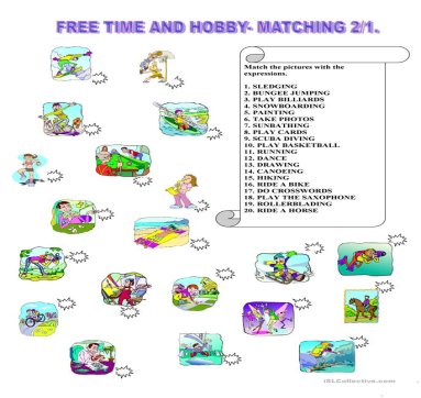 Free time and hobby matching 2/1.
